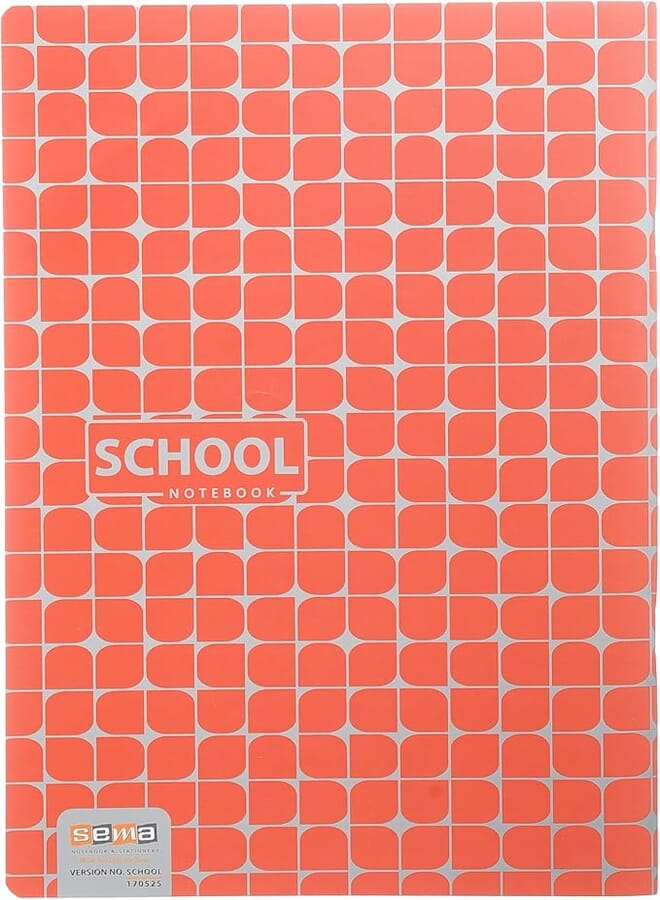 Sema School 56-Sheet Notebook: Dynamic Ruled Design, 29.5x20.8 cm, Perfect for Learning in Orange